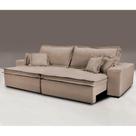 Sofa Retrátil e Reclinável com Molas Cama inBox Premium 2,92m tecido em linho Bege Escuro