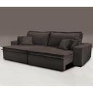 Sofa Retrátil e Reclinável com Molas Cama inBox Premium 2,92m tecido em linho Marrom