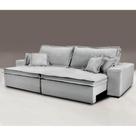 Sofa Retrátil e Reclinável com Molas Cama inBox Premium 3,12m tecido em linho Cinza Claro Sofa Retrátil e Reclinável com Molas Cama inBox Premium 3,12m tecido em linho Cinza Claro