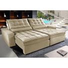 Sofá Retrátil e Reclinável com Molas Ensacadas Cama inBox Gold 2,12m Tecido Suede Velusoft Bege