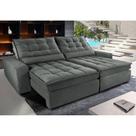 Sofá Retrátil e Reclinável com Molas Ensacadas Cama inBox Gold 2,92m Tecido Suede Velusoft Cinza