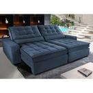 Sofá Retrátil e Reclinável com Molas Ensacadas Cama inBox Gold 3,12m Tecido Suede Velusoft Azul