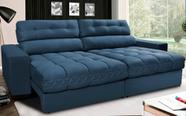 Sofá Retrátil e Reclinável com Molas Ensacadas Cama inBox Master 2,32m Tecido Suede Azul