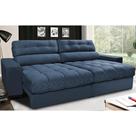 Sofá Retrátil e Reclinável com Molas Ensacadas Cama inBox Master 2,72m Tecido Suede Azul