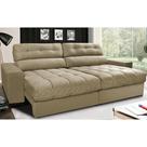 Sofá Retrátil e Reclinável com Molas Ensacadas Cama inBox Master 2,72m Tecido Suede Bege