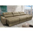 Sofá Retrátil e Reclinável com Molas Ensacadas Cama inBox Master 3,22m Tecido Suede Bege
