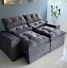 Sofá Retrátil e Reclinável Confortável 2 metros Cinza