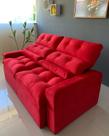 Sofá Retrátil e Reclinável Confortável 2 metros Vermelho
