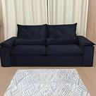 Sofá Retrátil e Reclinável Confortável com 1,90m de Largura e Abertura Grande em Tecido Veludo Premium com Pillow nos Braços e Assentos