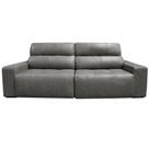 Sofá Retrátil E Reclinável De Couro Atami 2,30 M Cement Grey Mempra Design