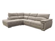 Sofá Retrátil e Reclinável de Couro Filipinas Canto com Chaise Esquerda 1,46 m - Grizzy