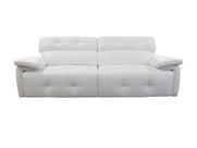 Sofá Retrátil e Reclinável de Couro Queen 2,60 m Branco Pigmentado - Mempra Design