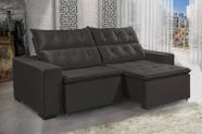 Sofá Retrátil e Reclinável DUBAI 2,10m com Pillow de 12cm Velusoft D33 Cor "Marrom" - ESTILO ESTOFADOS