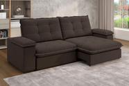 Sofá Retrátil e Reclinável Slim 250cm 4 Lugares Fofao Premium Marrom