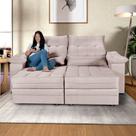 Sofá Retrátil e Reclinevel Cancun 2,10 em Linho Sofá Retrátil e Reclinevel Cancun 2,10 em Linho