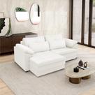 Sofá Retrátil Elétrico Sala de Estar Nolan Bipartido 175cm Conforto Premium em Couro Branco G58 - Gran Belo
