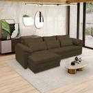 Sofá Retrátil Elétrico Sala de Estar Nolan Bipartido 257cm Conforto Premium em Couro Cappuccino G58 - Gran Belo