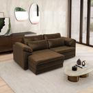 Sofá Retrátil Manual Sala de Estar Nolan Bipartido 175cm Conforto Premium em Couro Marrom Chocolate Manchado G58 - Gran Belo Sofá Retrátil Manual Sala de Estar Nolan Bipartido 175cm Conforto Premium em Couro Marrom Chocolate Manchado G58 - Gran Belo
