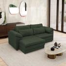 Sofá Retrátil Manual Sala de Estar Nolan Bipartido 175cm Conforto Premium em material sintético Manchado G58 - Gran Belo