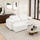 Sofá Retrátil Manual Sala de Estar Nolan Bipartido 215cm Conforto Premium em Couro Branco G58 - Gran Belo Sofá Retrátil Manual Sala de Estar Nolan Bipartido 215cm Conforto Premium em Couro Branco G58 - Gran Belo