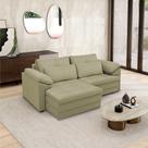 Sofá Retrátil Manual Sala de Estar Nolan Bipartido 250cm Conforto Premium em Couro Fendi G58 - Gran Belo