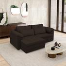 Sofá Retrátil Manual Sala de Estar Nolan Bipartido 250cm Conforto Premium em Couro Marrom G58 - Gran Belo