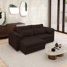 Sofá Retrátil Manual Sala de Estar Nolan Bipartido 250cm Conforto Premium em Couro Marrom Manchado G58 - Gran Belo
