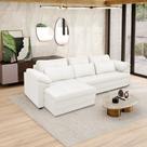 Sofá Retrátil Manual Sala de Estar Nolan Bipartido 257cm Conforto Premium em Couro Branco G58 - Gran Belo Sofá Retrátil Manual Sala de Estar Nolan Bipartido 257cm Conforto Premium em Couro Branco G58 - Gran Belo