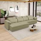 Sofá Retrátil Manual Sala de Estar Nolan Bipartido 379cm Conforto Premium em Couro Fendi G58 - Gran Belo