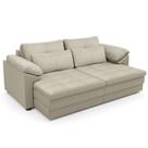 Sofá Retrátil Para Sala de Estar 2 Lugares 175cm Riza S03 Couro Bege Pérola - Lyam Decor