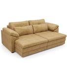 Sofá Retrátil Para Sala de Estar 2 Lugares 175cm Riza S03 Couro Soft Bege - Lyam Decor