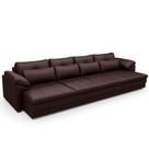 Sofá Retrátil Para Sala de Estar 5 Lugares 379cm Riza S03 Couro Caramelo - Lyam Decor