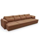 Sofá Retrátil Para Sala De Estar 5 Lugares 379cm Riza S03 Couro Soft Mel Lyam Decor