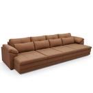 Sofá Retrátil Para Sala de Estar 6 Lugares 414cm Riza S03 Couro Soft Mel - Lyam Decor