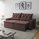 Sofá Retrátil Premium 150m em Suede Reclinável e com 2 Módulos Milão Marrom Sofá Retrátil Premium 150m em Suede Reclinável e com 2 Módulos Milão Marrom