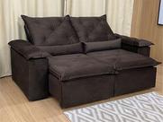 Sofá Retrátil Reclinável 1,80 m Marrom 200 Athenas