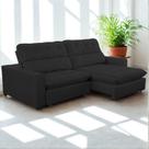 Sofa Retratil Reclinavel 2 Lugares 200cm Veludo Andreia Preto