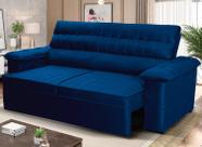 Sofá Retrátil Reclinável 2 lugares com molas 1,50m Quantum Suede Velut Azul - King House