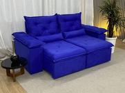 Sofá Retrátil Reclinável 2,00 m Azul 910 Athenas Premium
