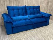 Sofá Retrátil Reclinável 2,00 m Azul Flore