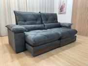 Sofá Retrátil Reclinável 2,30 m Cinza 502 Agar