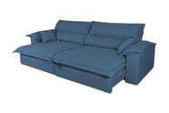 Sofá Retrátil Reclinável 2,30m Nivus Azul c/ Molas Ensacadas - King House