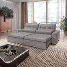 Sofá Retrátil Reclinável 2,3M Grecia Veludo Com Molas Meu Sofá Online