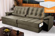 Sofá Retrátil Reclinável 2,50m Ascari Suede Velut Tabaco molas Ensacadas - King House