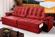 Sofá Retrátil Reclinável 2,50m Ascari Suede Velut Vermelho molas Ensacadas - King House Sofá Retrátil Reclinável 2,50m Ascari Suede Velut Vermelho molas Ensacadas - King House