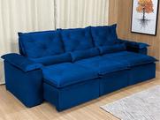 Sofá Retrátil Reclinável 2,70 m Azul 206 Athenas