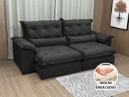 Sofá Retrátil Reclinável 2,90 m Preto 504 Aconchego Sofá Retrátil Reclinável 2,90 m Preto 504 Aconchego