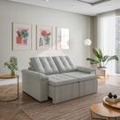 Sofá Retrátil Reclinável 3 Lugares 180cm Linho com Molas Palmeira CabeCasa MadeiraOriginals Cinza Sofá Retrátil Reclinável 3 Lugares 180cm Linho com Molas Palmeira CabeCasa MadeiraOriginals Cinza