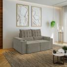 Sofá Retrátil Reclinável 3 Lugares 180cm Porta Copos e USB Embaúba Extra CabeCasa MadeiraOriginals