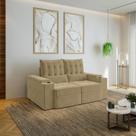 Sofá Retrátil Reclinável 3 Lugares 180cm Porta Copos e USB Embaúba Extra CabeCasa MadeiraOriginals Palha Diamante